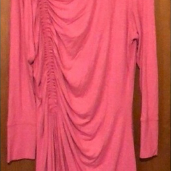 Anthropologie Mock Neck Long-Sleeved Ruched Pink Maxi Dress 3X - Picture 4 of 4